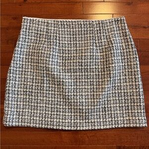 LOFT tweed Black and White Patterned Mini Skirt